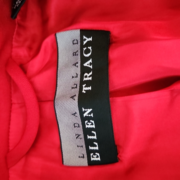 Linda Allard Ellen Tracy red trench coat 2 - Picture 6 of 13